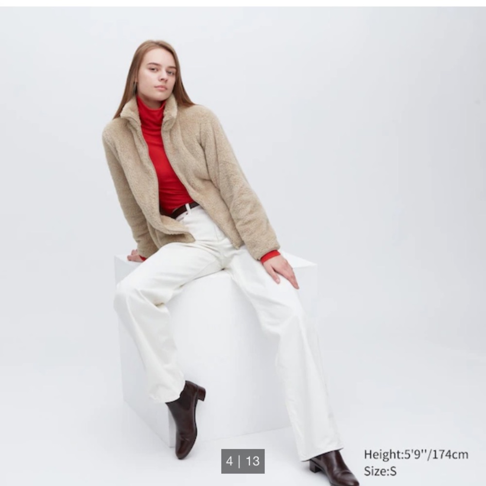 Uni Qlo Fluffy Yarn Fleece Full- Zip Up Jacket